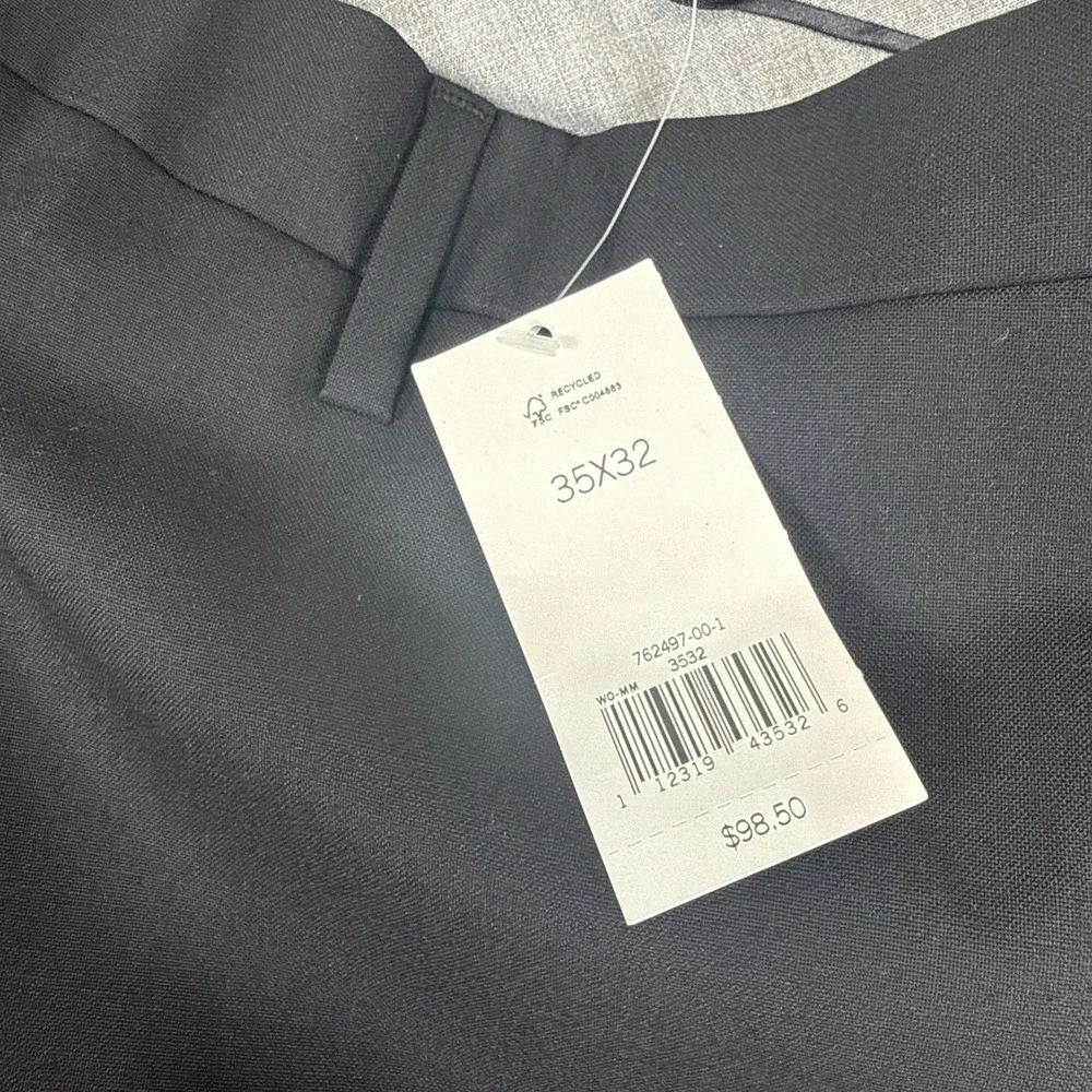 New Banana Republic Wool Suit Pant Mens 35x32 Classic Fit Black MSRP $98.50‎